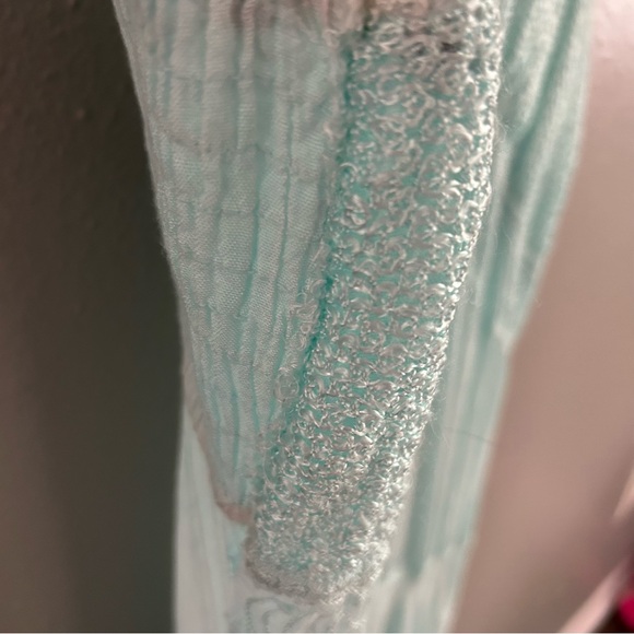 L’Pogee Embroidered Crochet Maxi Dress Handkerchief Hem Flowy Boho One Sz Sample - Picture 6 of 11